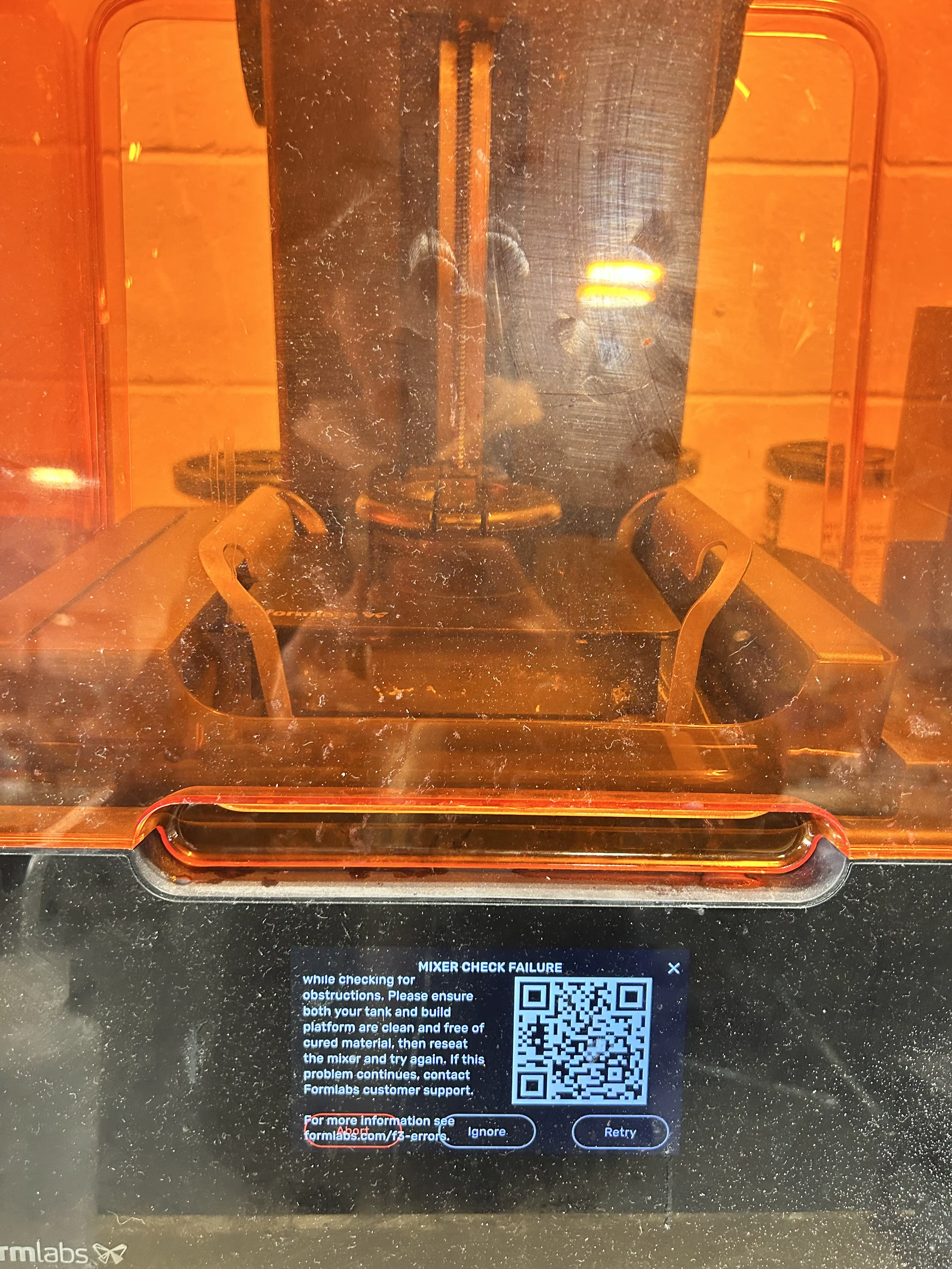 failed resin print