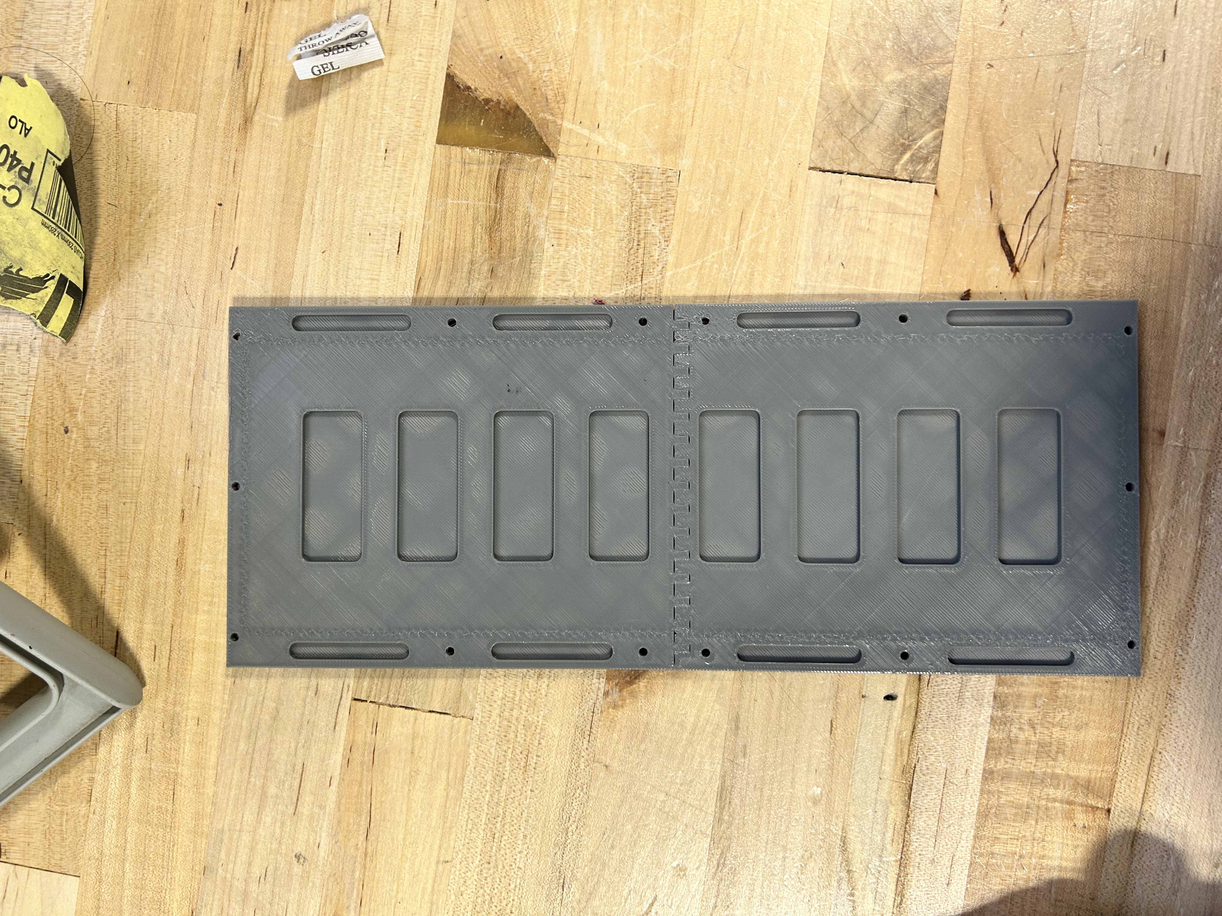 two halves of the mold connected