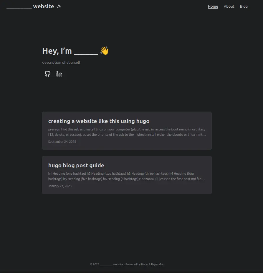 home page