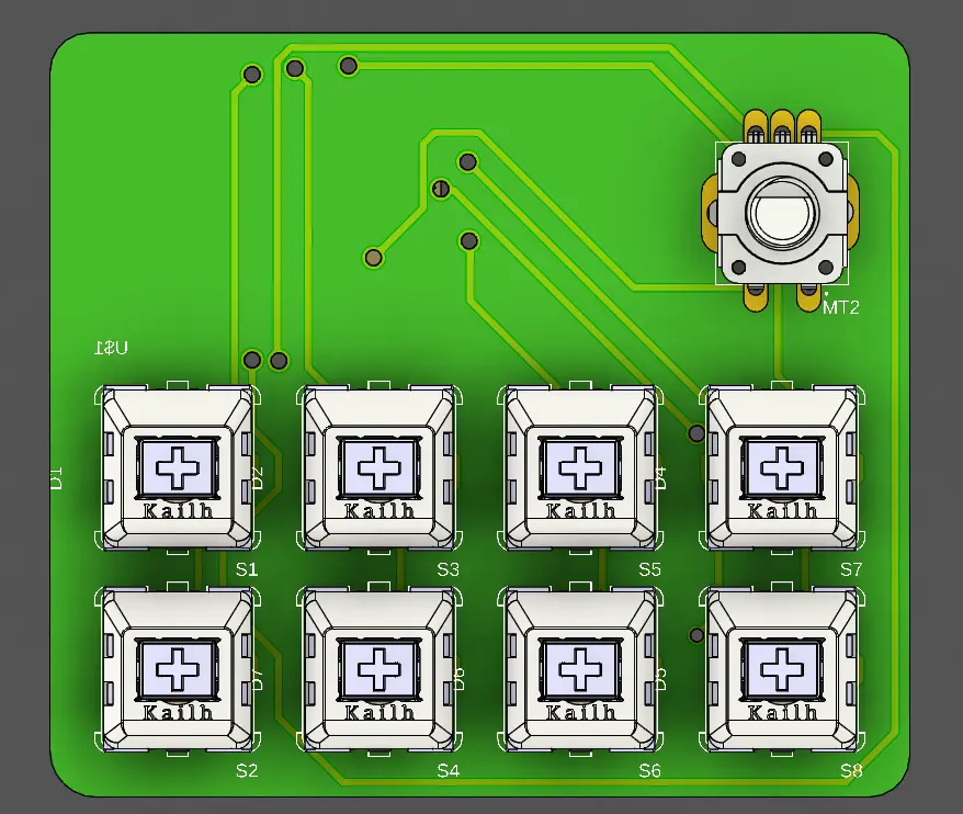 pcb front with 3d models